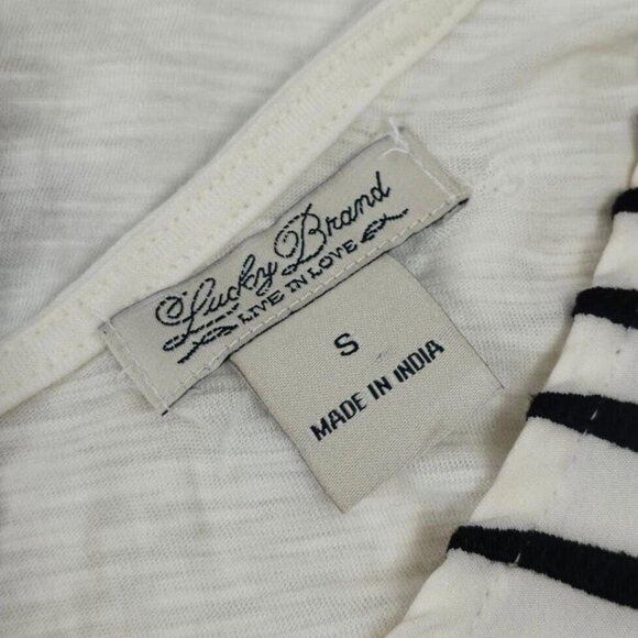 Lucky Brand Embroidered Tank Blouse Top Sleeveless Ivory Peasant Resort S - Picture 5 of 5